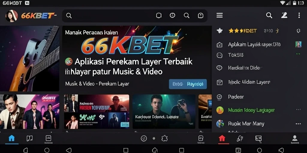 Antarmuka aplikasi 66KBET untuk perekaman layar yang intuitif.