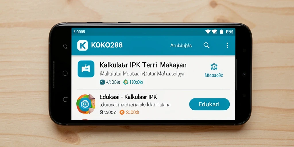 Antarmuka KOKO288 menampilkan kalkulator IPK yang sederhana dan efisien.