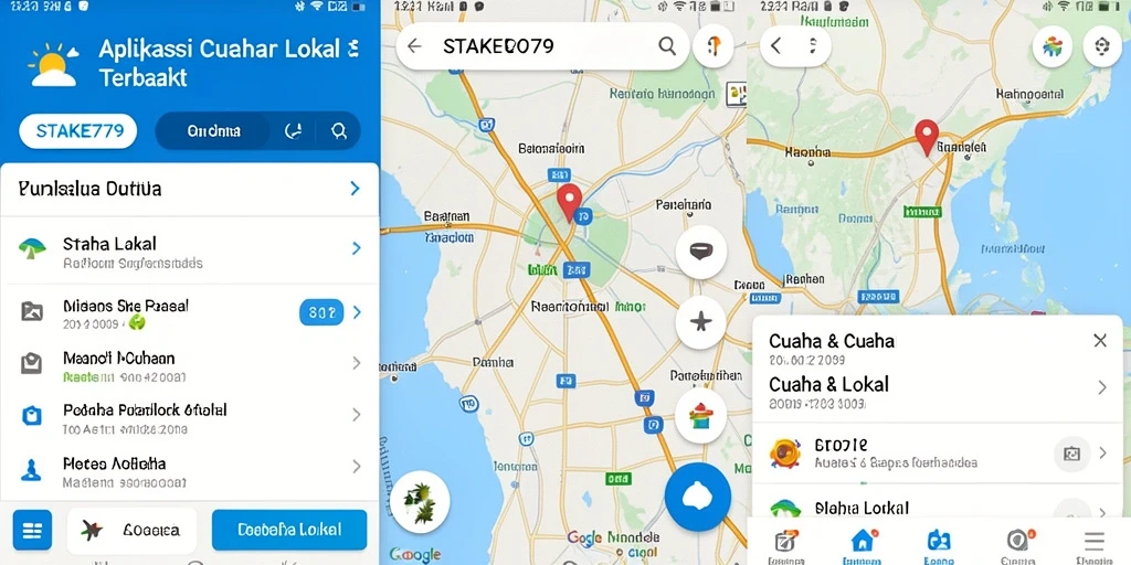 Antarmuka STAKE779 menampilkan cuaca lokal secara real-time.