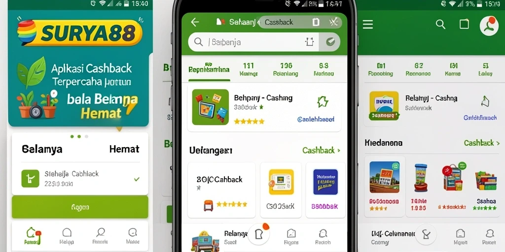 Antarmuka aplikasi SURYA88 yang intuitif dan menarik untuk Cashback.