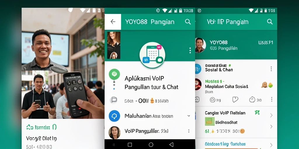 Antarmuka pengguna YOYO88 dengan fitur VoIP Panggilan yang menarik.