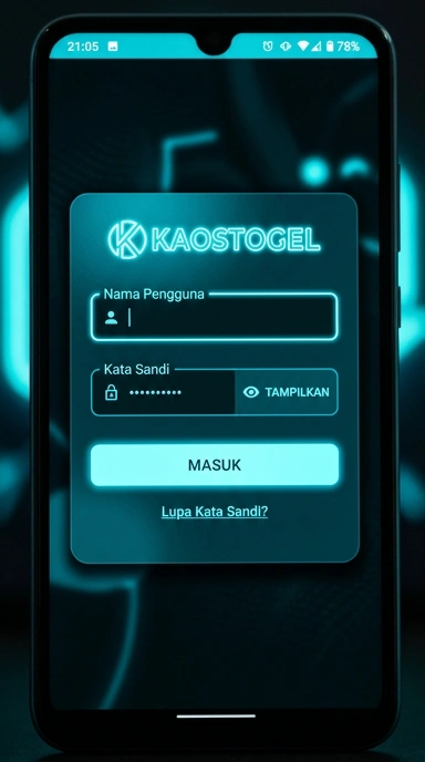 Tampilan halaman login kaostogel