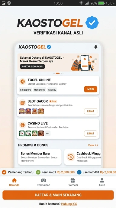 Tampilan kanal resmi kaostogel