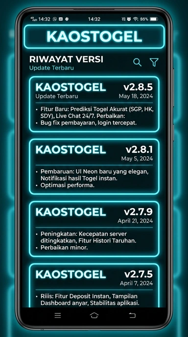 Tampilan riwayat versi kaostogel